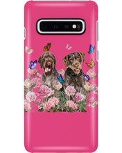 Load image into Gallery viewer, German Wirehaired Pointer With Peonies Gift For Dog Lovers Phone case
