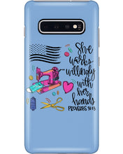 Load image into Gallery viewer, She Works Willingly With Her Hands Gift For Sew Lovers Phone case
