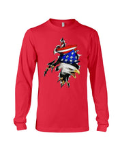 Load image into Gallery viewer, Eagle Giant Scratch USA Flag Gift For Women Unisex Long Sleeve

