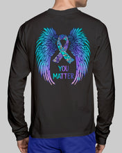 Load image into Gallery viewer, You Matter Ribbon Awareness With Angel Wings Unisex Long Sleeve
