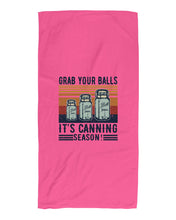 Load image into Gallery viewer, Grab Your Balls It's Canning Season Retro Vintage Beach Towel

