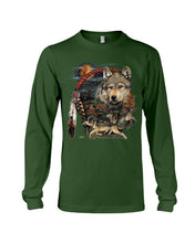 Load image into Gallery viewer, Native Wolf Gift For Wolf Lovers Unisex Long Sleeve
