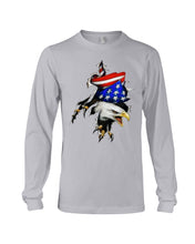Load image into Gallery viewer, Eagle Giant Scratch USA Flag Gift For Women Unisex Long Sleeve
