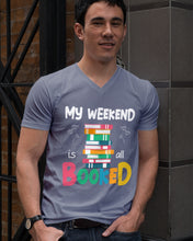 Load image into Gallery viewer, Vintage Funny My Weekend Booked Gift For Book Lovers Guys V-Neck
