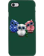 Load image into Gallery viewer, Lovely Phone Case Three Owl With US Flag Gift For Owl Lovers Phone case
