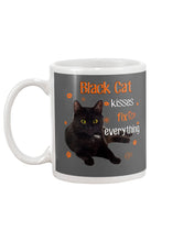Load image into Gallery viewer, Black Cat Kisses Fix Everything Gift For Cat Lovers Mug
