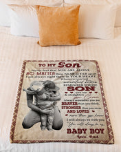 Load image into Gallery viewer, Never Feel That You Are Alone Papa Gift For Son A Hug Fleece Blanket
