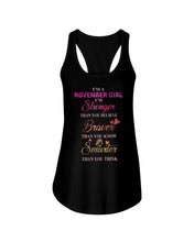 Load image into Gallery viewer, Birthday Gift For November Girl I'm Smarter Than You Think Ladies Flowy Tank
