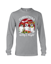 Load image into Gallery viewer, Penguin Christmas Merry And Bright Gift For Penguin Lovers Unisex Long Sleeve
