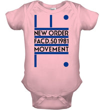 Load image into Gallery viewer, New Order Facd 501981 Movement Simple Unique Custom Design Baby Onesie
