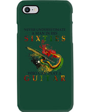 Load image into Gallery viewer, Never Underestimate A 60 Year Old Man Can Play A Guitar Phone case
