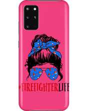 Load image into Gallery viewer, Firefighter Make You Life Safe Lady With Blue Ribbonhead Gift For Women Phone case
