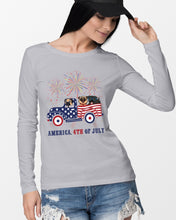 Load image into Gallery viewer, America 4th Of July Truck Pug Gift For Dog Lovers Unisex Long Sleeve
