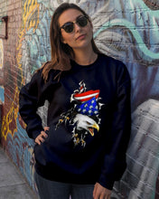 Load image into Gallery viewer, Eagle Giant Scratch USA Flag Gift For Women Sweatshirt
