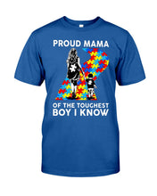 Load image into Gallery viewer, Proud Mama Of The Touchest Boy I Know Autism's Day Gift Guys Tee

