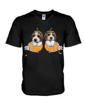 Load image into Gallery viewer, Beagle Hand Bones My Breast Gift For Dog Lovers Guys V-Neck
