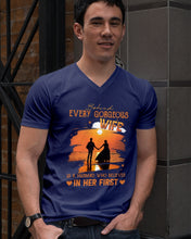 Load image into Gallery viewer, Behind Every Gorgeous Wife Is A Husband Who Believes In Her First Trending Guys V-Neck
