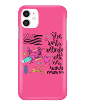 Load image into Gallery viewer, She Works Willingly With Her Hands Gift For Sew Lovers Phone case
