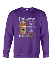 Load image into Gallery viewer, The Quarantine Time With Yarn And Coffee Gift For Women Sweatshirt
