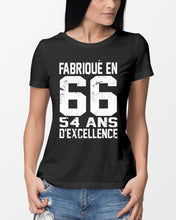 Load image into Gallery viewer, Fabrique En 66 54 Ans D'Excellence Custom Design Gift For Friends Ladies Tee
