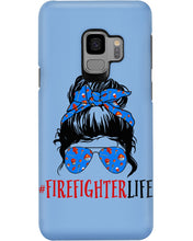 Load image into Gallery viewer, Firefighter Make You Life Safe Lady With Blue Ribbonhead Gift For Women Phone case

