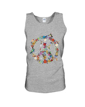 Load image into Gallery viewer, Hummingbird And Peace Sign Gift For Girls Unisex Tank Top
