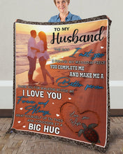 Load image into Gallery viewer, Gift For Husband Sea Turtle On Beach You Make Me A Better Person Fleece Blanket
