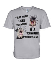 Load image into Gallery viewer, I See Every Morning Is A Schnauzer Who Loves Me Guys V-Neck
