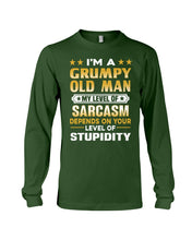 Load image into Gallery viewer, Level Of Grumpy Old Man Level Of Stupidity Family Gift Unisex Long Sleeve
