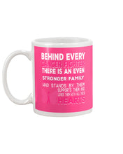 Load image into Gallery viewer, Behind Every Breast Cancer Fighter There Is An Even Stronger Family Mug
