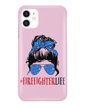 Load image into Gallery viewer, Firefighter Make You Life Safe Lady With Blue Ribbonhead Gift For Women Phone case
