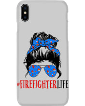 Load image into Gallery viewer, Firefighter Make You Life Safe Lady With Blue Ribbonhead Gift For Women Phone case
