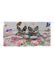 Load image into Gallery viewer, Australian Cattle Dog Butterflies Peony Gift For Dog Lovers Cloth Face Mask
