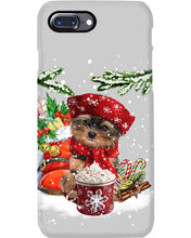 Load image into Gallery viewer, Yorkshire Terrier Loves Drinking Hot Latte Gift For Dog Lovers Phone case
