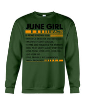Load image into Gallery viewer, June Girl Facts Very Friendly But Dangerous Custom Design Sweatshirt
