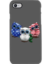 Load image into Gallery viewer, Lovely Phone Case Three Owl With US Flag Gift For Owl Lovers Phone case
