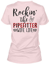 Load image into Gallery viewer, Rockin' The Pipefitter Wife Life Custom Design Gift For Friends Ladies V-Neck
