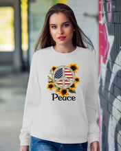 Load image into Gallery viewer, Peace Sign Sunflower Birthday Gift For Girls Sweatshirt
