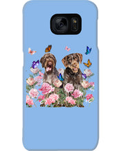 Load image into Gallery viewer, German Wirehaired Pointer With Peonies Gift For Dog Lovers Phone case
