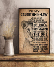 Load image into Gallery viewer, Present For  Daughter-in-law It Was My Son's Choice    Custom Design Vertical Poster
