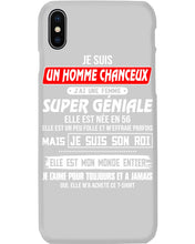 Load image into Gallery viewer, Je Suis Un Homme Chanceux J'ai Line Femme Custom Design Je Suis Son Roi Phone case
