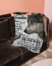 Load image into Gallery viewer, Grandpa Gift For Grandson Never Forget That I Love You Fleece Blanket

