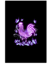 Load image into Gallery viewer, Chicken Purple Butterflies Gift For Chicken Lovers Vertical Poster
