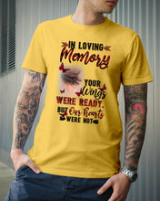 Load image into Gallery viewer, Gift For Angel Dad Red Butterflies Your Wings Were Ready Guys Tee
