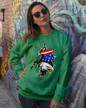 Load image into Gallery viewer, Eagle Giant Scratch USA Flag Gift For Women Sweatshirt
