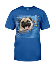 Load image into Gallery viewer, baby Pug In Denim Pocket Gift For Dog Lovers Guys Tee
