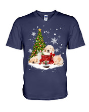 Load image into Gallery viewer, Funny Golden Retrievers Sleep In Red Boots Gift For Dog Lovers Guys V-Neck
