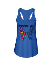 Load image into Gallery viewer, Birthday Gift For November Girl They Whispered To Her You Cannot Withstand The Storm Ladies Flowy Tank
