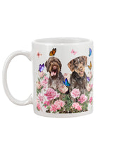 Load image into Gallery viewer, German Wirehaired Pointer With Peonies Gift For Dog Lovers Mug
