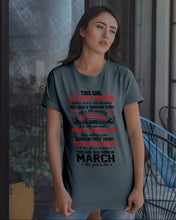 Load image into Gallery viewer, This Girl Has Fought A Thousand This Girl Was Born In March Guys Tee
